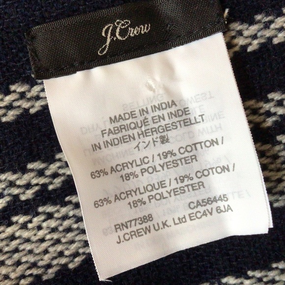 NEW J Crew Soft Blanket Stripe Cape Scarf Windowpane Navy/White - Picture 6 of 7